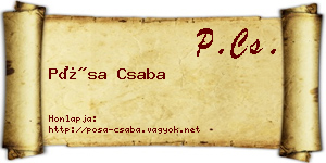 Pósa Csaba névjegykártya