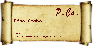 Pósa Csaba névjegykártya
